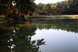 世界遺産平泉の毛越寺の池