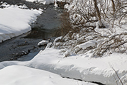 雪景色の湯西川温泉の湯西川