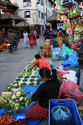 カトマンズのダルバール広場の市場