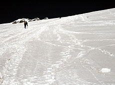 北アルプスの雪原