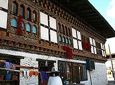 ブータンのパロの伝統的な建築