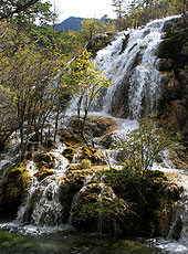 中国の世界遺産の九寨溝の滝