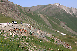キルギスの天山の渓谷