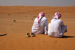 オマーンのワヒバ砂漠とアラビア人