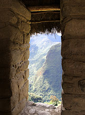 ペルーの世界遺産マチュピチュの見張り小屋から