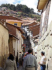 ペルーの世界遺産クスコの路地