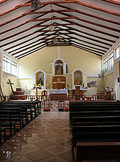 ペルーのマチュピチュ村の教会