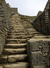 ペルーの世界遺産マチュピチュ遺跡の階段