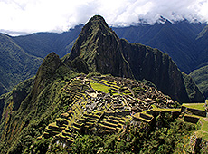 ペルーの世界遺産マチュピチュ遺跡の全景