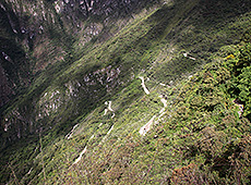 ペルーの世界遺産マチュピチュ遺跡までの山道