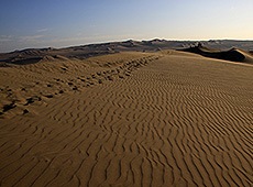 ペルーのワカチナの砂漠の地平線