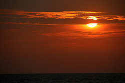 スリランカの世界遺産ゴールの海と夕陽