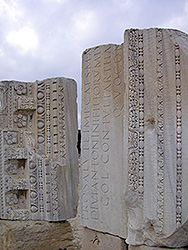 チュニジアのアントニヌスの浴場の石碑