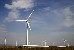 トルファンの風力発電
