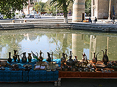 ウズベキスタンの世界遺産ブハラのハウズモスクのため池